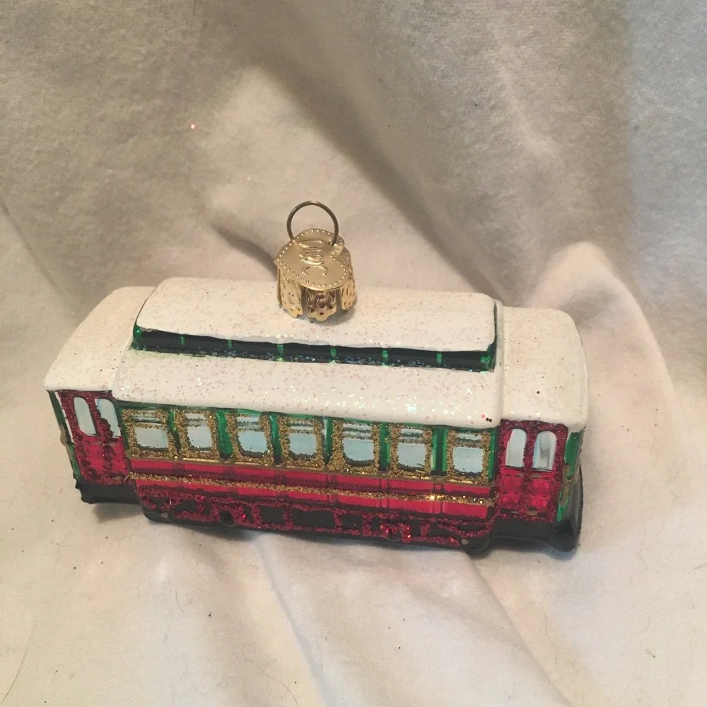 Christmas Ornament 2007 Old World‎ Christmas Cable Car with Box EUC